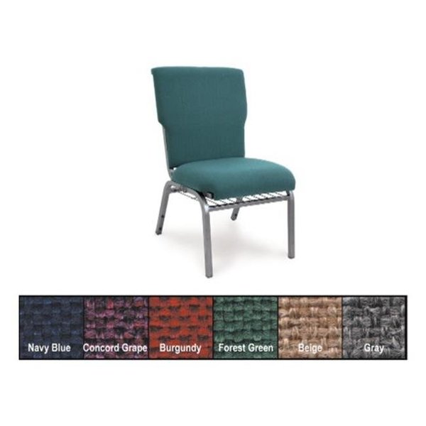 Mccourt McCourt 10560 Auditorium Stacking Pew Chair - Grape on Silvervein Frame 10560